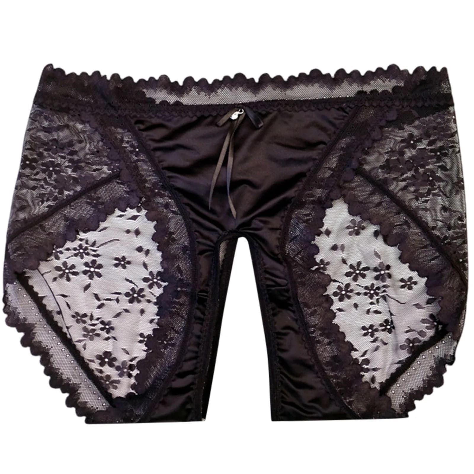 Letní útulné kalhotky pro ženy, saténové květinové krajkové spodní prádlo s otevřeným rozkrokem, sexy bezešvé kalhotky, měkké bavlněné tanga, plus velikosti, tanga