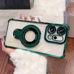 For OPPO Reno 14 13 12 11 Reno14 Reno13 F Pro 13F 14F 12F Case Magnetic Holder Plating Airbag Soft T