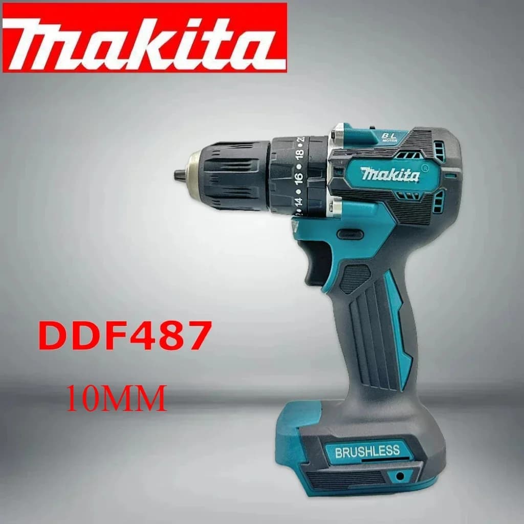 Makita Originál. Akumulátorový šroubovák DDF487, bezkartáčový elektrický rázový šroubovák, dobíjecí elektrické nářadí 18V