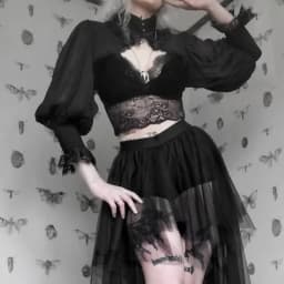 Krajková gotická černá krátká steampunk bunda Kawaii Vintage nádherná palácová halenka ženy párty bolero viktoriánský kabát korzet - náhled 2