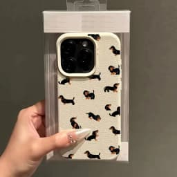 Kreativní minimalistický bílý matný TPU kryt s motivem jezevčíka pro iPhone 17 Air 16 15 14 13 12 11 Pro Max 17Pro X XS XR 16E Cover Funda - náhled 2