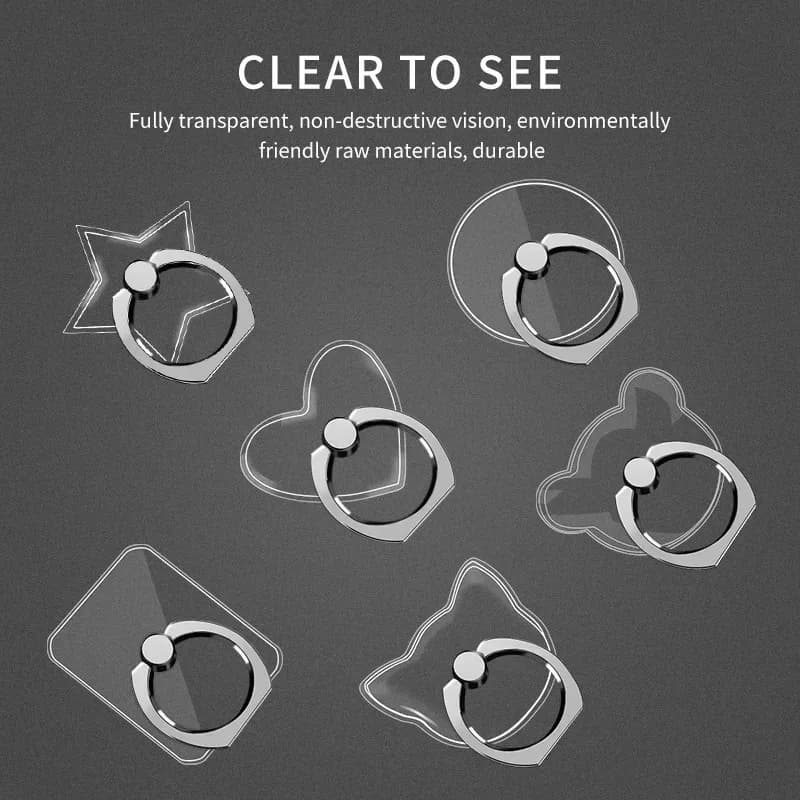 1-3ks držák na prsten na mobilní telefon, otočný o 360 °, průhledný stojánek na prsty, kompatibilní s iPhony nebo pouzdrem na telefon