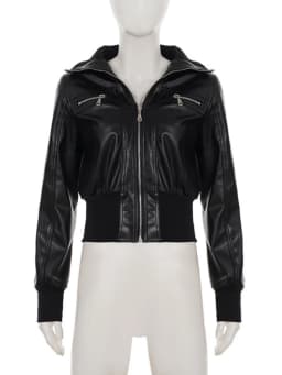 AltGoth Amercian Vintage Pu kožená bunda pro ženy Streetwear Harajuku Grunge Emo Alternativní Grunge Zip Casual Kabáty Dámské - náhled 5