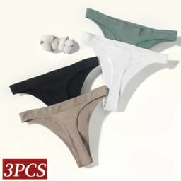 3Pcs/Set Sexy G-strings Women Brazilian Panties High Rise Female Underpants Sexy Lingerie Seamless S