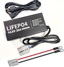 12V 12.8V 20A LiFePO4 Lithium Battery Charger 14.6V 20Amp Smart Charger  for LiFePO4 Deep Cycle 50AH