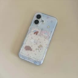 Korejská kreslená štěňata a koťata s řetízkem na zápěstí pro iPhone 17 16 15 14 11 12 13 Pro Max 16E 17Air 7 8 Plus kryt - náhled 6