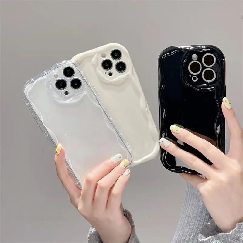 Průhledný měkký vlnitý kryt na telefon pro Samsung Galaxy S25 S24 Ultra S22 S23 Plus S20 S21 FE A55 A35 A54 A24 A14 A34 A53 A33 A15 A25 A50