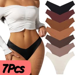 7Pcs/Pack Hot Sale New Design Women's Seamless Panty Underwear Low Waist Elastic Cotton Hipster Wome