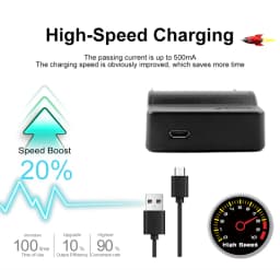 Nabíječka baterií a USB pro fotoaparáty NP-20 CNP20 NP20 pro Casio Exilim EX-M1 M2 EM20 M20U S100 S100WE - náhled 4