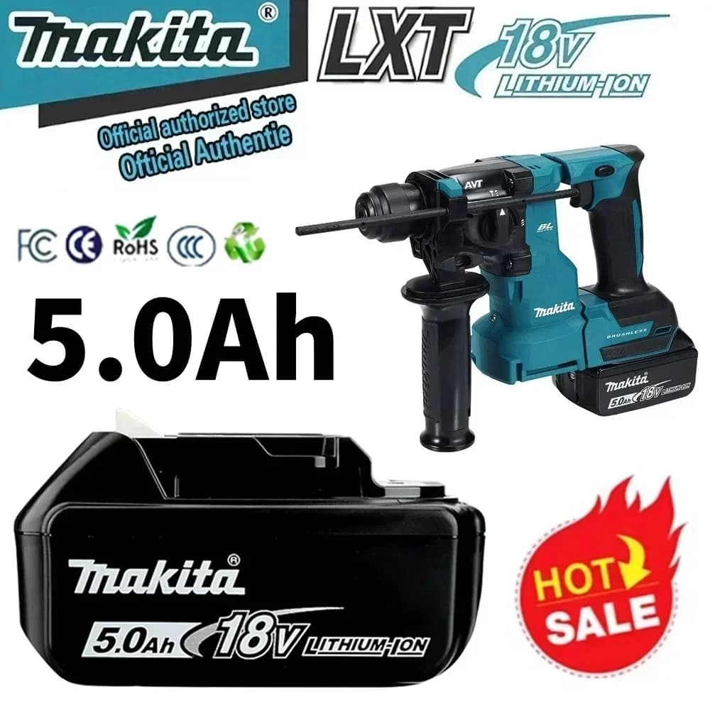 Vysokoenergetická hustota Makita 18V 6Ah akumulátor, výkonný akumulátor Makita 18V, maximalizuje výkon nářadí bez přidané hmotnosti.