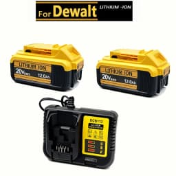 2-Pack For DEWALT 20V Battery Charger Set DCB205 12Ah,DCB112 Fast Charger Kit for All 20V Max XR For