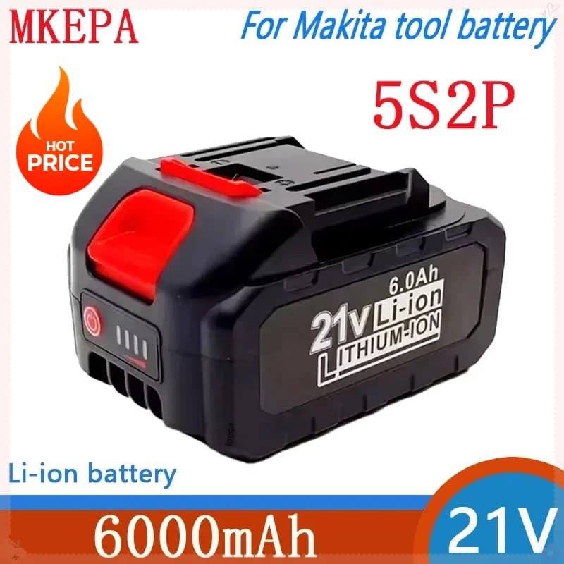 *100% originální nová 21V 6000mah rychlonabíjecí lithium-iontová baterie pro elektrické nářadí vhodná pro BL1850 BL1840 BL1440 (196391-6)