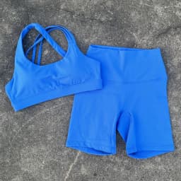 Dámské legíny s vysokým pasem, těsné, s vysokým nárazem, s popruhem na rameno, pro fitness, s podprsenkou, s vysokým pasem a krátkými legínami - náhled 5