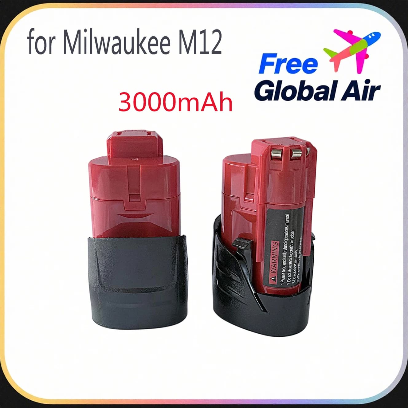 12V 3Ah Pro Milwaukee M12 Vysokokapacitní lithiová baterie pro bezdrátové nářadí řady M12 Odolná a vylepšená pro bezpečnost