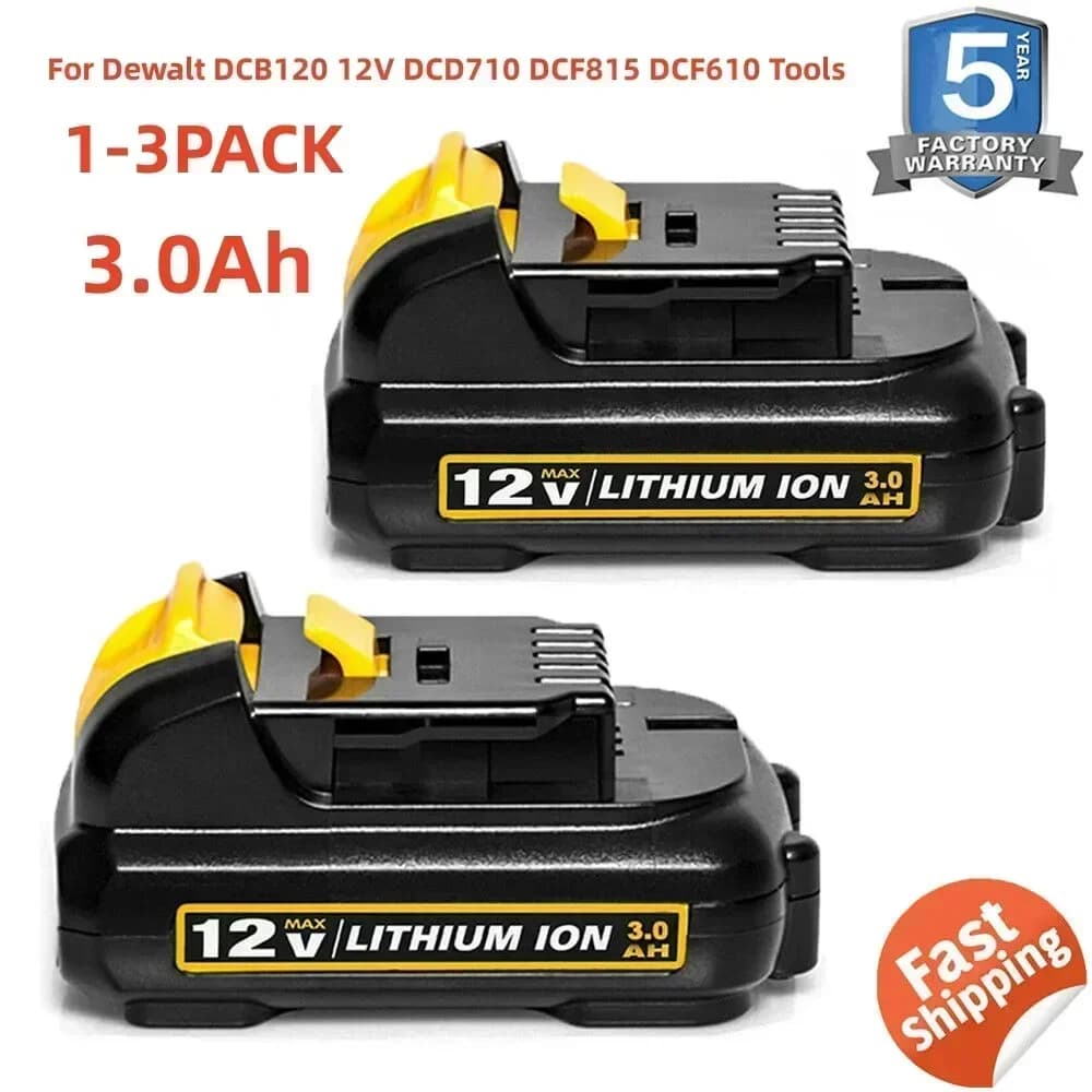 1-3 balení 10,8 V/12 V náhradní lithium-iontové baterie pro Dewalt DCB120 12 V 3,0 Ah baterie DCB123 DCB125 DCD710 baterie pro elektrické nářadí