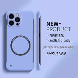 Ultra tenký pevný PC magnetický bezrámový kryt na telefon Magsafe pro iPhone 15 14 Pro Max 13 12 Mini 11 Pro Max matný barevný pevný kryt - náhled 3