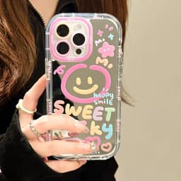 Tvrdý kryt s make-upem a úsměvem Sweet Lucky Smile Pattern pro iPhone 13 15 16 Pro Max 14 11 12 Cute Girl nárazuvzdorný kryt - náhled 4