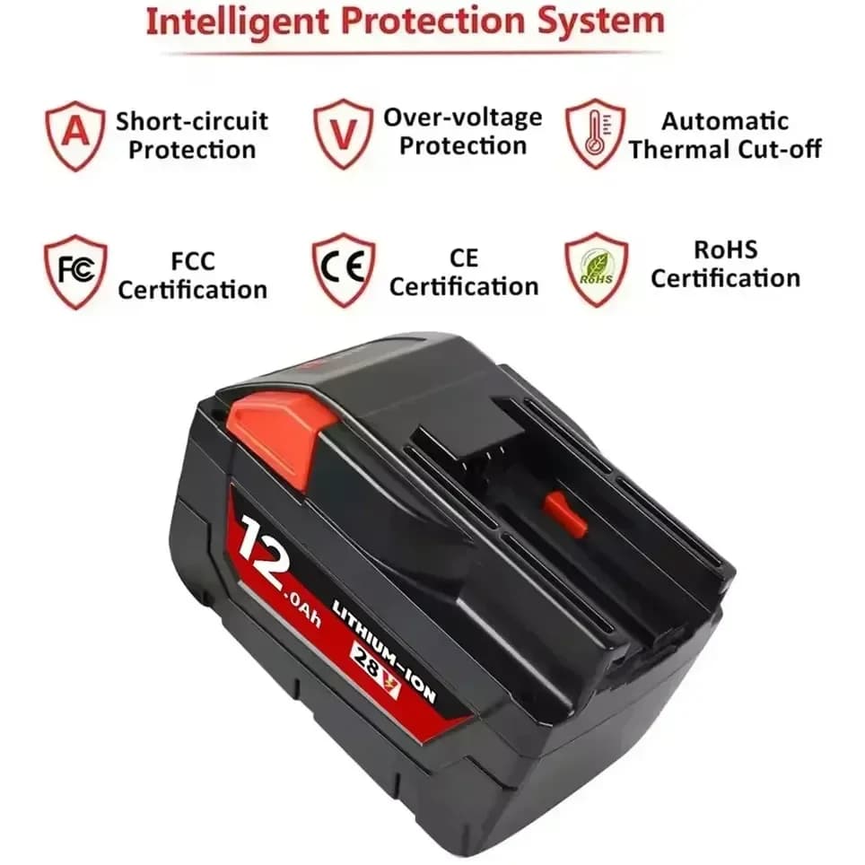 Pro Milwaukee 28V 12.0Ah M28 baterie Li-Ion Náhradní baterie pro Milwaukee 28V M28 48-11-2830 0730-20 Baterie do nářadí