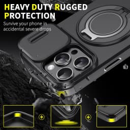 Luxusní magnetické bezdrátové nabíjení s MagSafe Armor pouzdrem pro iPhone 16 15 14 13 12 11 Pro Max Plus slide fotoaparát ochranný kryt pro PC - náhled 3