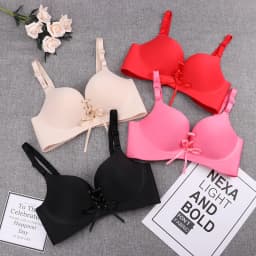 Women Push Up Bra Sexy Wire Free Lingerie Seamless Brassiere Intimates Underwear Female Deep V Bowkn