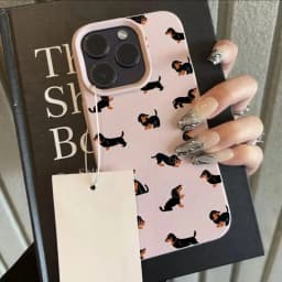 Kreativní minimalistický bílý matný TPU kryt s motivem jezevčíka pro iPhone 17 Air 16 15 14 13 12 11 Pro Max 17Pro X XS XR 16E Cover Funda - náhled 6