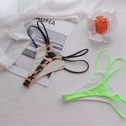 Broskvové zadečky tenký pás nízký pas bezešvé tanga spodní prádlo pokušení sexy tangá ženské leopardí tisk spodní prádlo - náhled 6