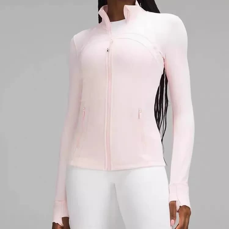 Dámská slim-fit tréninková bunda na zip - dlouhý rukáv, fitness běžecký top na jogging a sport