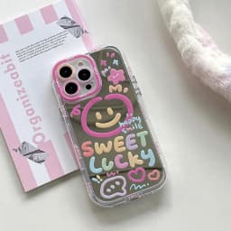 Tvrdý kryt s make-upem a úsměvem Sweet Lucky Smile Pattern pro iPhone 13 15 16 Pro Max 14 11 12 Cute Girl nárazuvzdorný kryt - náhled 2