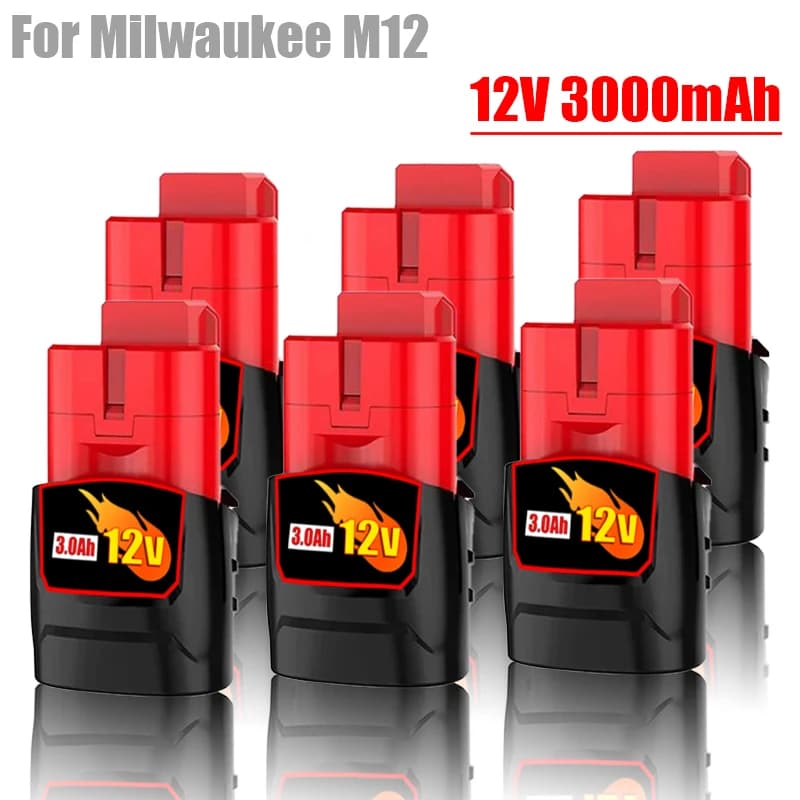 Baterie Milwaukee M12 12V 6000mAh Li-ion Náhradní baterie pro nářadí Milwaukee M12 48-11-2402 Baterie.