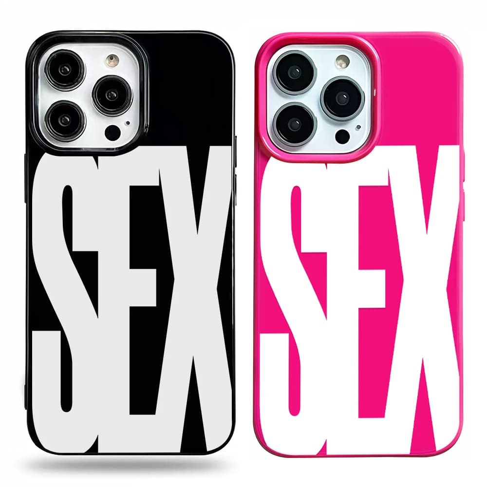 Pouzdro na telefon s ikonou sexu pro iPhone 16 15 14 13 12 11 Pro Max X XS XR XSMax 7 8 Plus lesklý film z tvrdého PC krytu