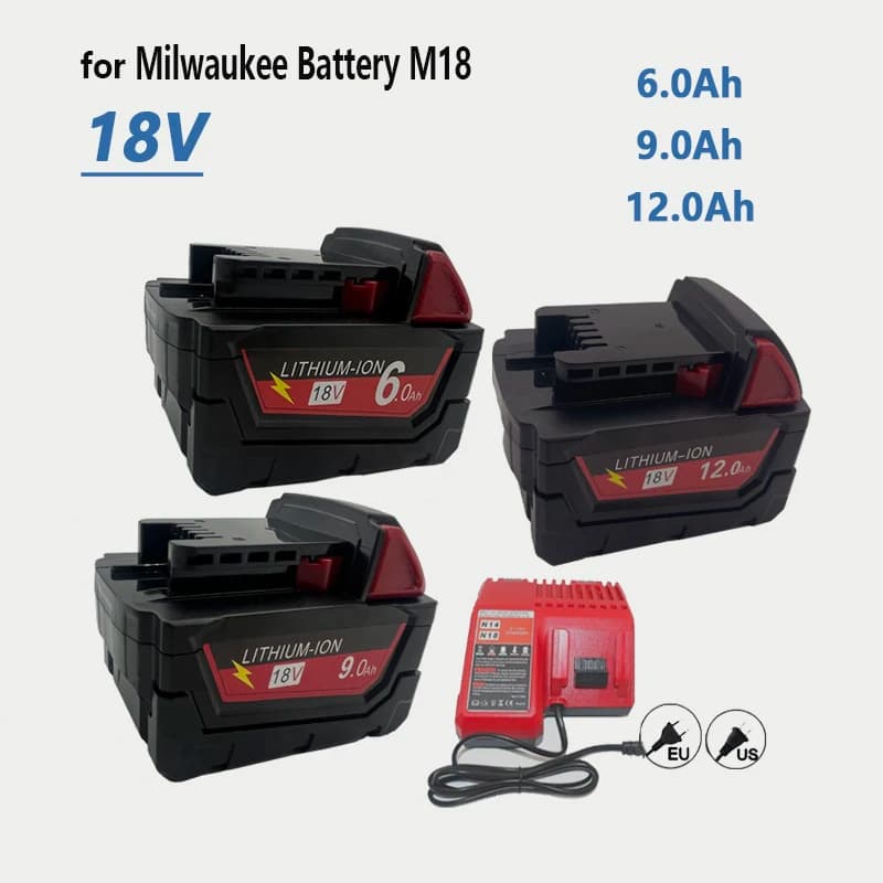 6,0 Ah/9,0 Ah/12,0 Ah pro Milwaukee M18 18V Náhrada za Milwaukee M18B5 XC Li-ion baterie 48-11-1815 2604-20 48-11-1850