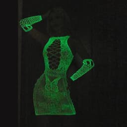 Rybářská síť, průhledná dámská sexy dvoudílná sada, fluorescenční body s otevřeným rozkrokem, Dacne Party Club, světelné erotické oblečení - náhled 6
