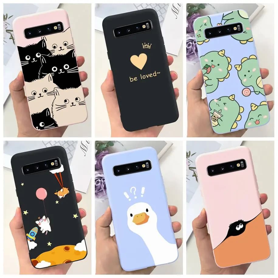 Silikonový kryt s motivem dinosaura pro Samsung Galaxy S10 Plus SM-G975F, který bude držet krok s vaším telefonem.