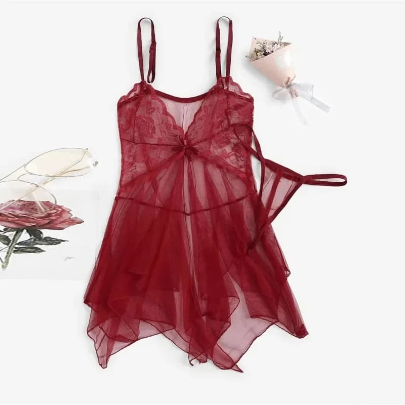 Sexy spodní prádlo pro jemné ženy Dámská krajka Fluoroskopie Krása Tyl Elegantní Reverie Sexy spodní prádlo Fantasy Tyl Intimní sada