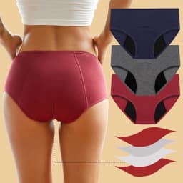Plus Size Menstrual Panties Leak Proof Briefs Women Solid Cotton Panties Lingerie Absorbency Comfort