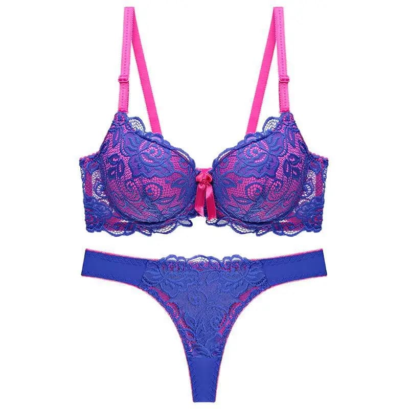 Nové sexy dámské podprsenky, sada push-up spodního prádla 34/75 36/80 38/85 40/90 42/95 ABCDE Cup Plus Size Lace Lady Lingerie