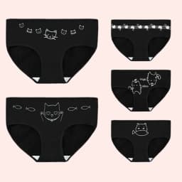 5Pcs/set Cotton Cartoon Cute Panties Girls' Short Underwear For Women