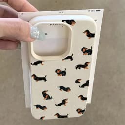 Kreativní minimalistický bílý matný TPU kryt s motivem jezevčíka pro iPhone 17 Air 16 15 14 13 12 11 Pro Max 17Pro X XS XR 16E Cover Funda - náhled 3