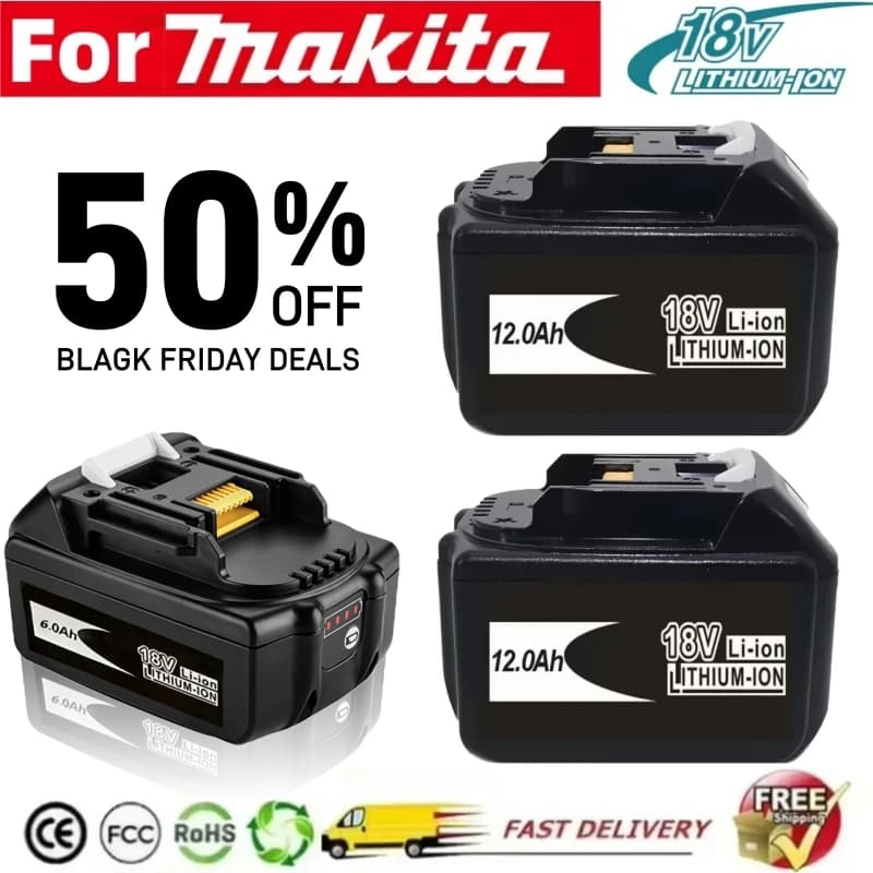 Baterie 18V 12,0Ah pro náhradní lithium-iontovou baterii pro Makita LXT BL1860B BL1860 BL1850, originální 100NEW