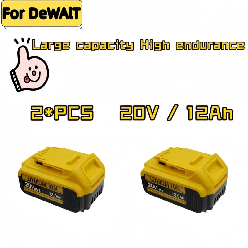 Pro DeWalt 20V MAX 3.0Ah 6.0Ah/8.0Ah 12.0Ah Li-ion náhradní baterie DCB200 DCB201 elektrické nářadí