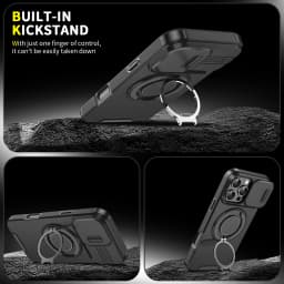 Luxusní magnetické bezdrátové nabíjení s MagSafe Armor pouzdrem pro iPhone 16 15 14 13 12 11 Pro Max Plus slide fotoaparát ochranný kryt pro PC - náhled 5