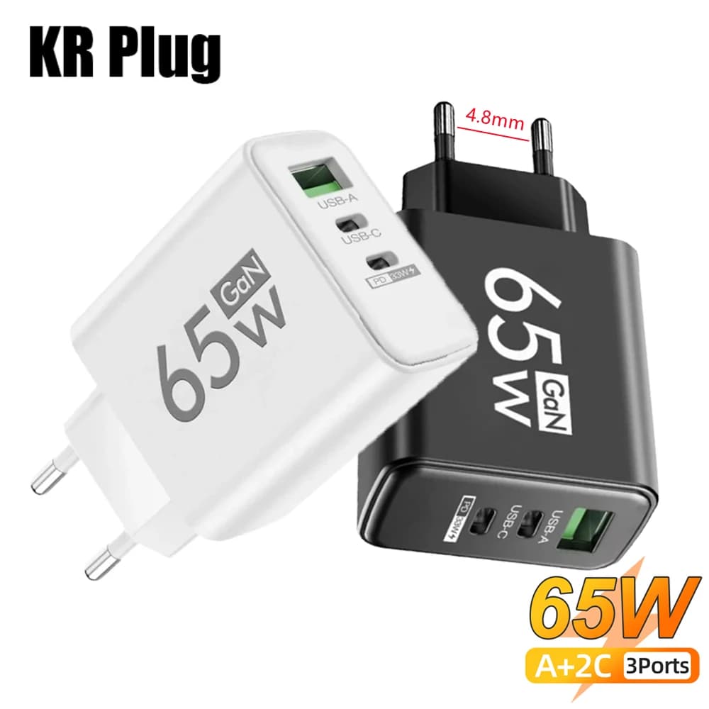 3portová rychlonabíjecí USB nabíječka PD typu C adaptér pro rychlé nabíjení do zásuvky EU/US/KR pro iPhone 16 Xiaomi Samsung Huawei