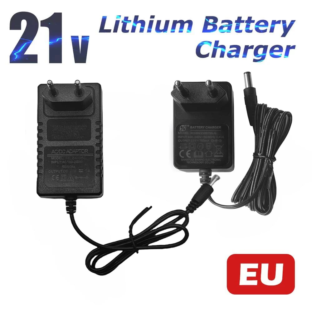 Nabíječka lithiových baterií 21V 1A pro 18V elektrickou vrtačku Inteligentní napájecí adaptér EU/US zástrčka Transformátor