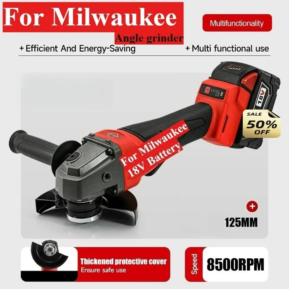 Pro Milwaukee M18 125mm brzdící bezkartáčovou úhlovou brusku a akumulátorové leštění 3 rychlostní stupně s proměnnou rychlostí, řezání, elektrické nářadí, baterie