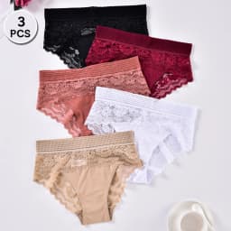 3PCS High Waist Panties Silky Soft Women's Underwear Breathable Seamless Home Female Underpants Cute