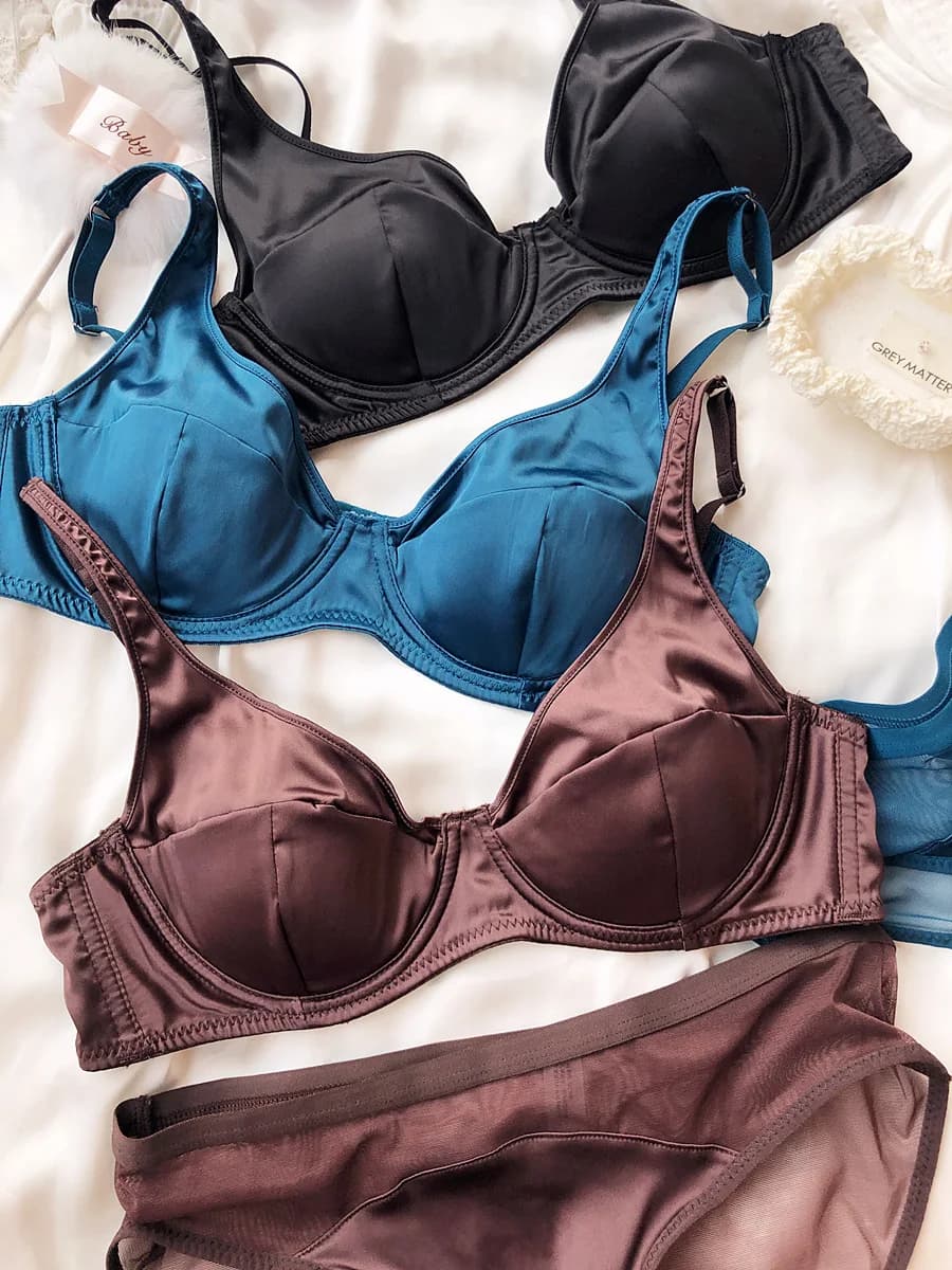 Dámské sexy spodní prádlo Ice Silk Comfort Spodní prádlo Sexy push-up podprsenka s odnímatelnou výplní a tenkými košíčky