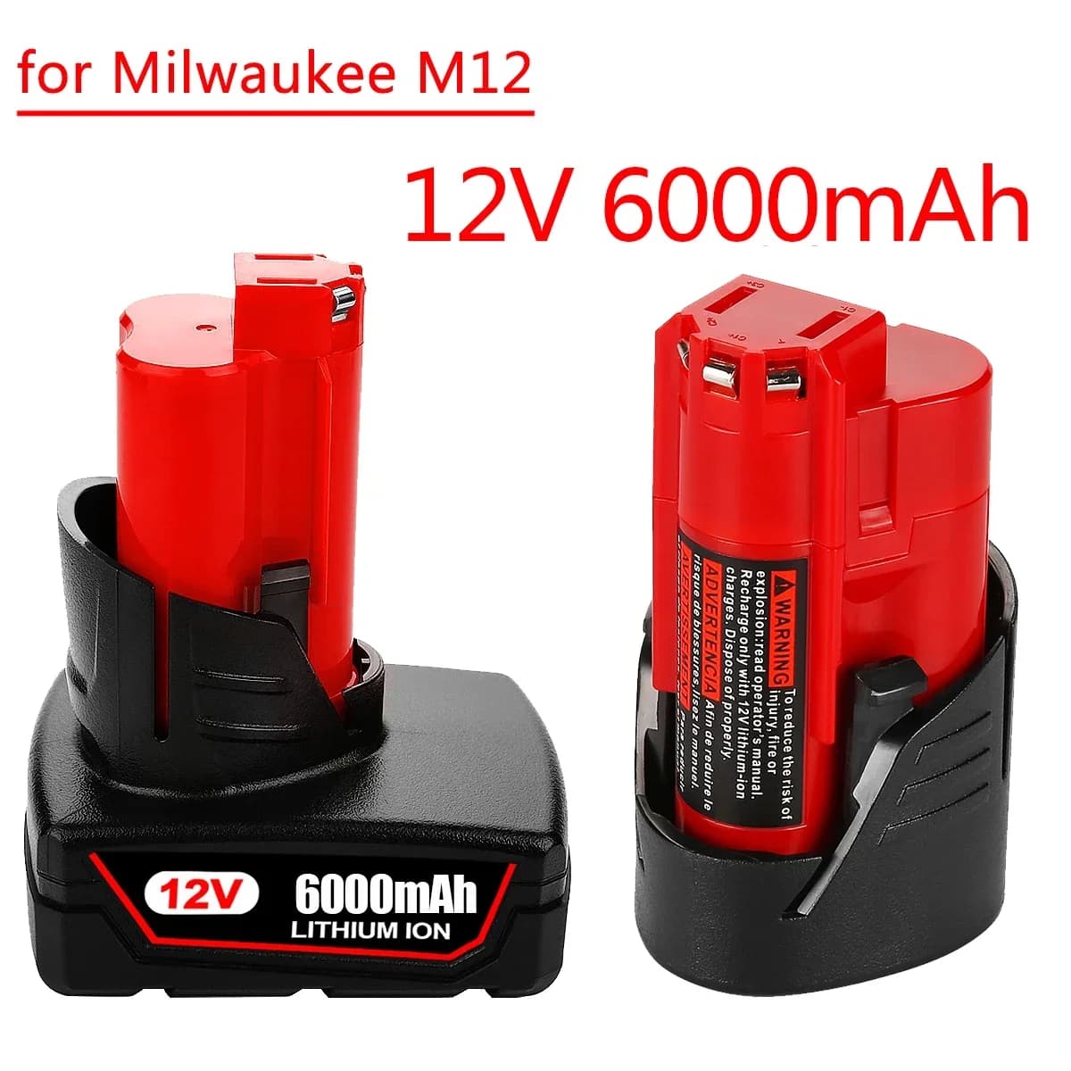 Pro aku nářadí Milwaukee M12 XC 48-11-2402 48-11-2411 48-11-2401 Dobíjecí baterie MIL-12A-LI 12V 3Ah 6Ah