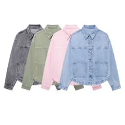 2025 Autumn New Product Fashion Casual Women's Fashion Versatile Buckle Patch Denim Jacket Coat