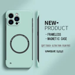 Ultra tenký pevný PC magnetický bezrámový kryt na telefon Magsafe pro iPhone 15 14 Pro Max 13 12 Mini 11 Pro Max matný barevný pevný kryt - náhled 2