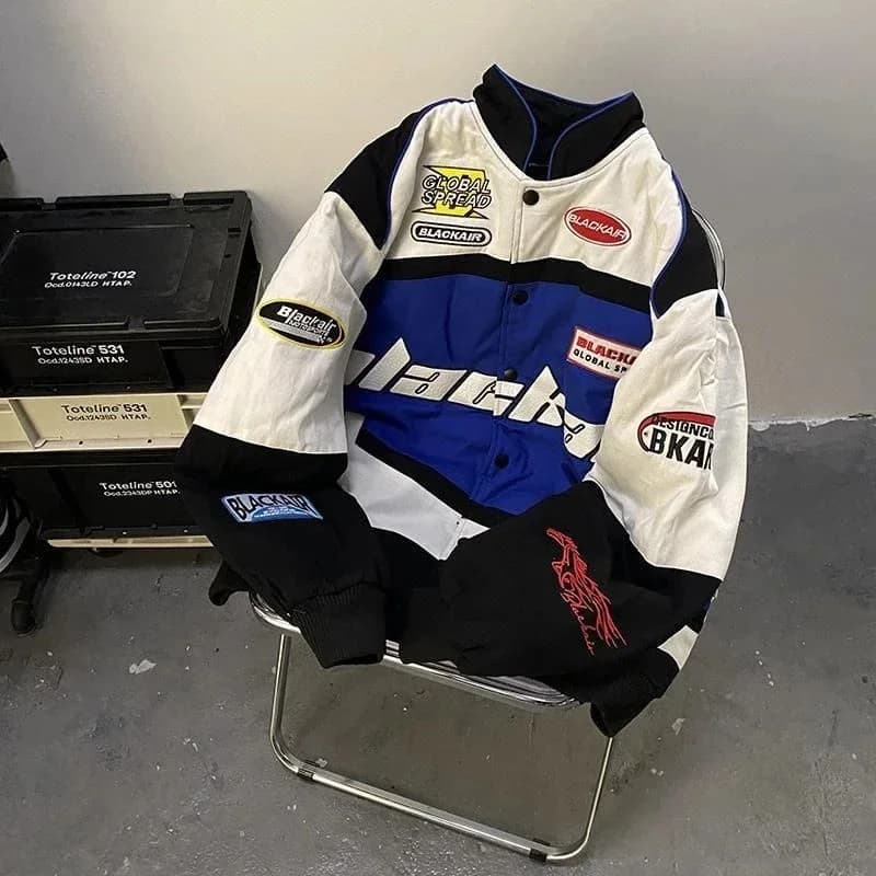 Vintage závodní bunda pro ženy, nadměrné velikosti, korejské streetwear motocyklové hip hopové motocyklové bundy, dámské párování baseballu